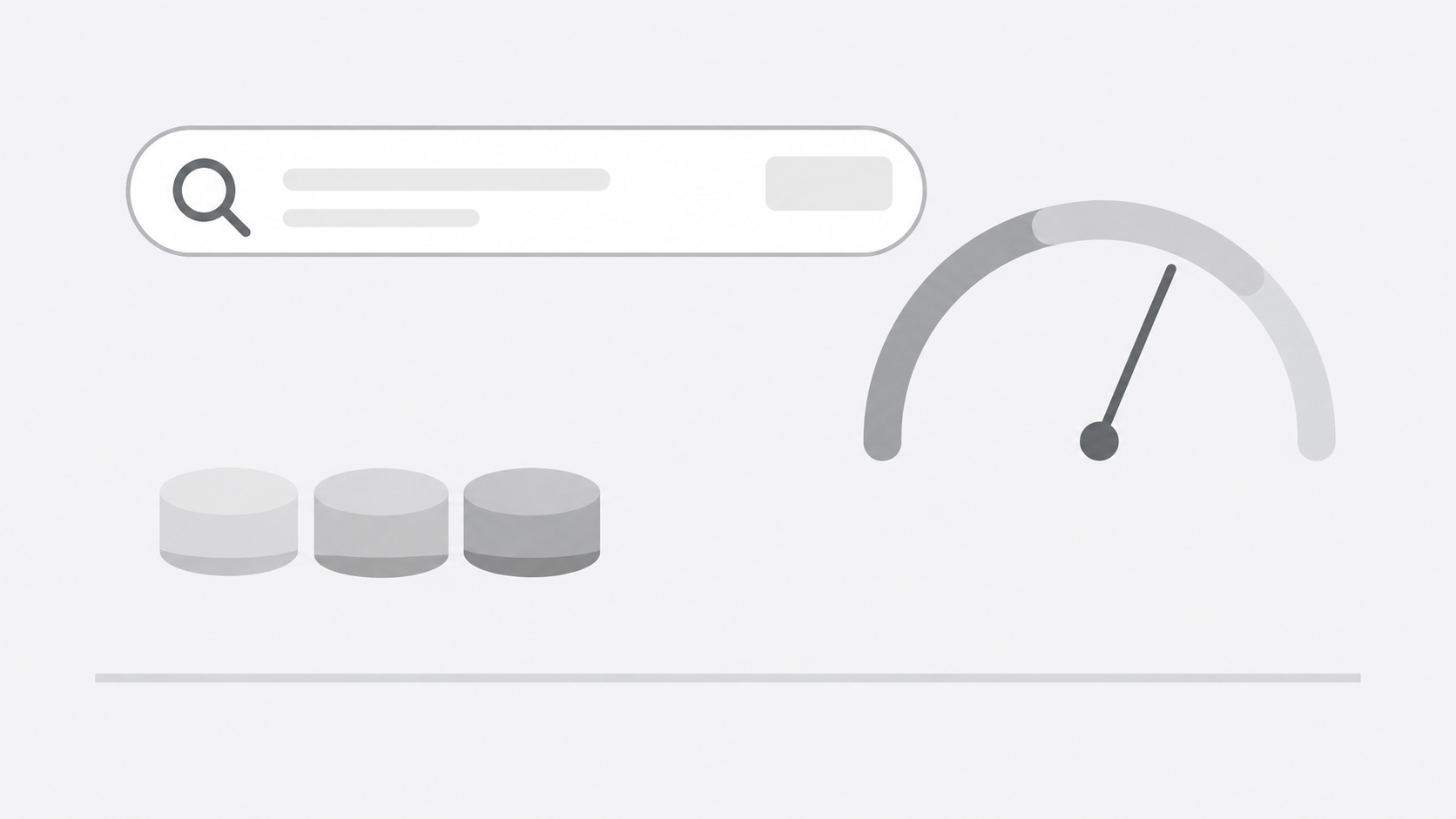 Search bar with gauge and circles.