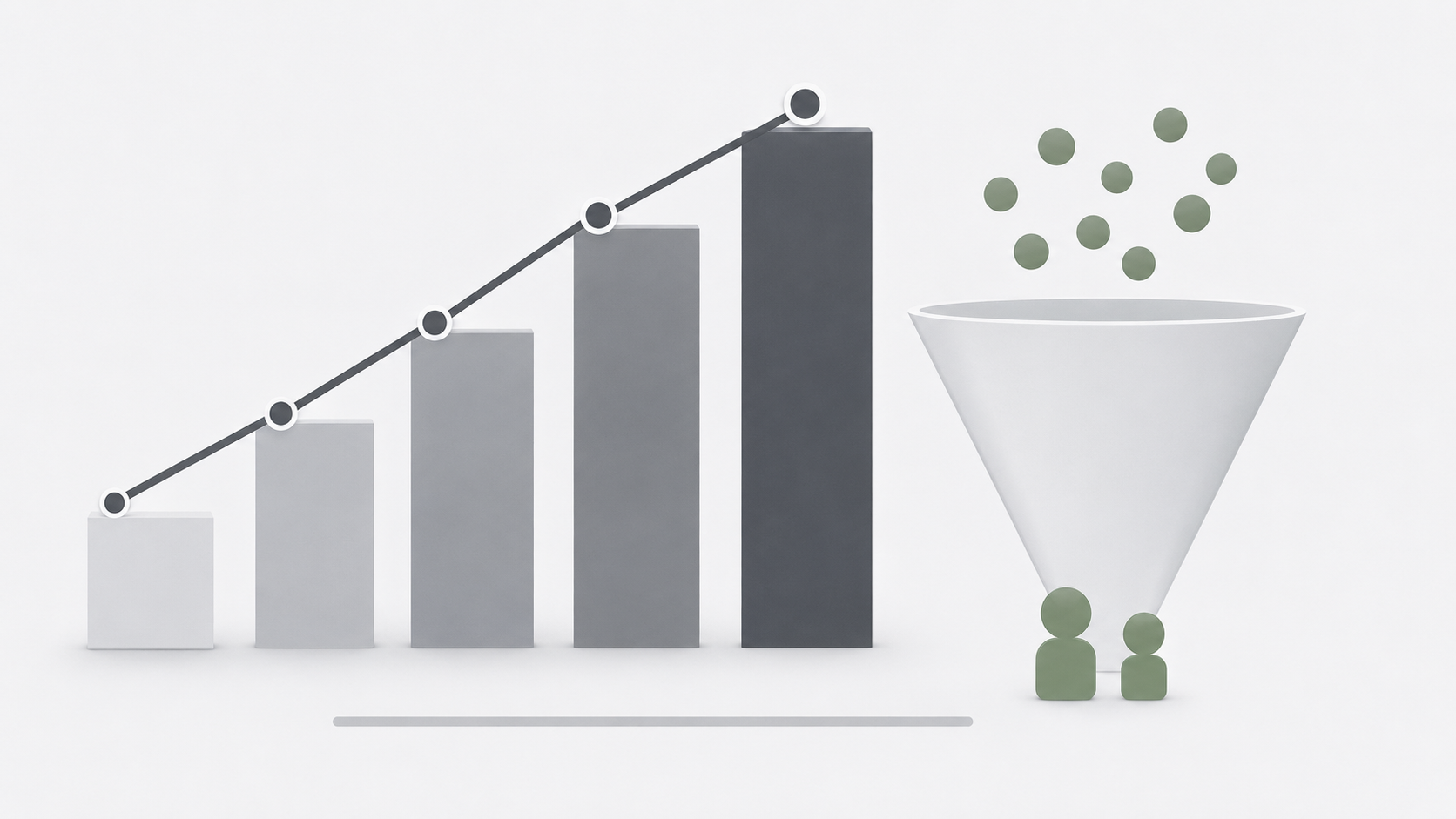 Graph showing growth and conversion funnel