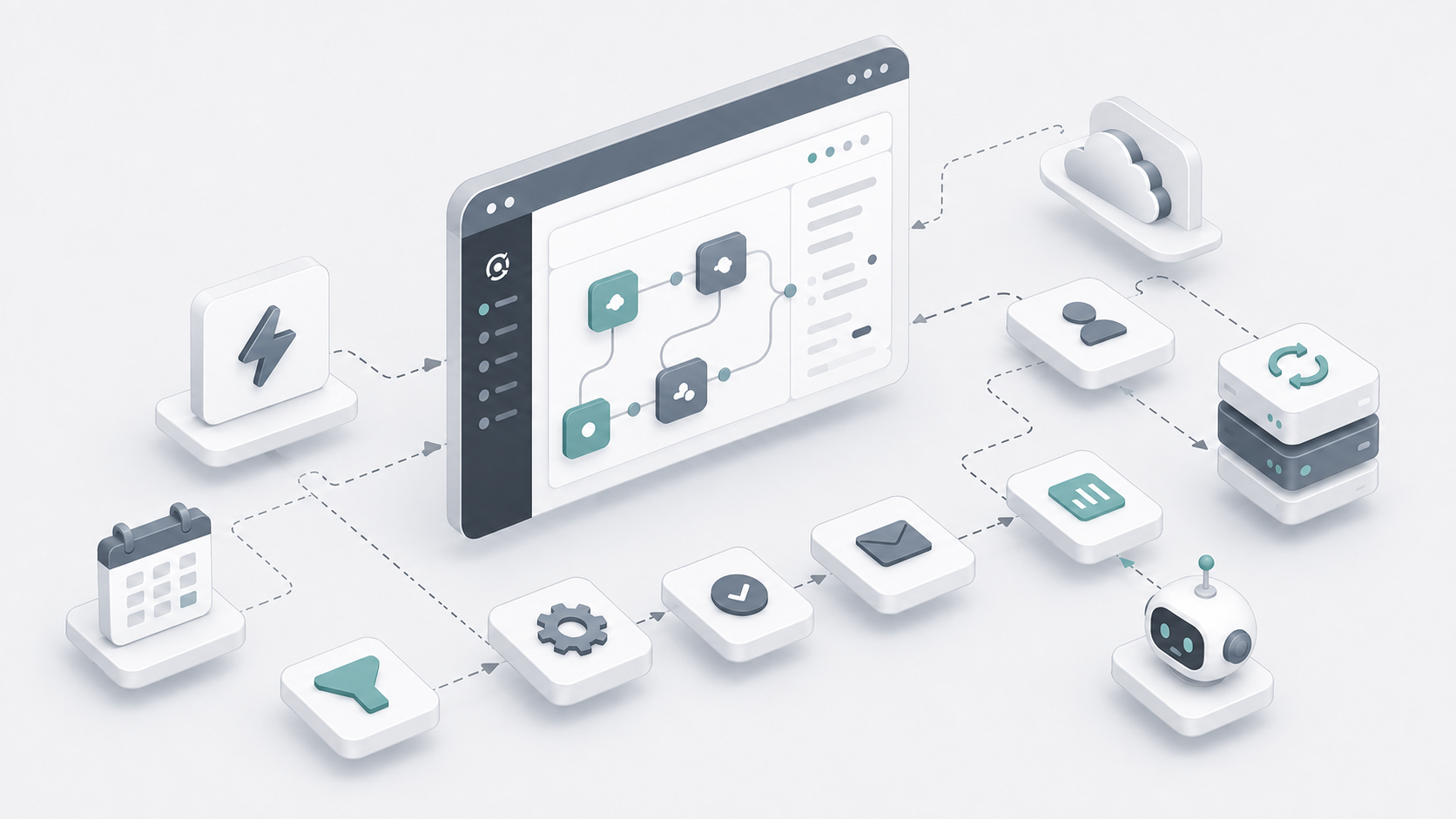 Digital workflow management interface illustration